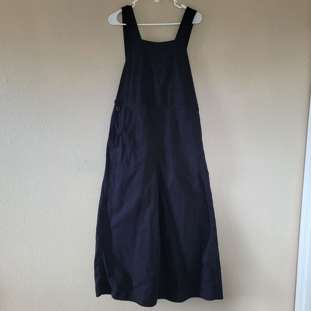 COS Women Small Black Cotton Wide Leg Overalls Oversized Minimalist Quiet Luxury